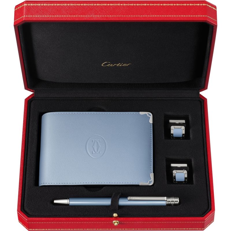 CONJUNTO-DE-ABOTOADURAS-SANTOS-DE-CARTIER-CANETA-E-CARTEIRA